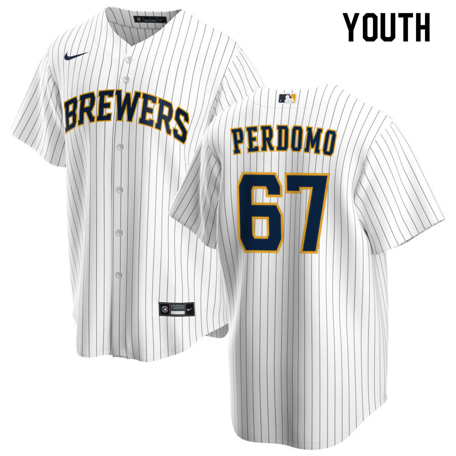 Nike Youth #67 Angel Perdomo Milwaukee Brewers Baseball Jerseys Sale-White